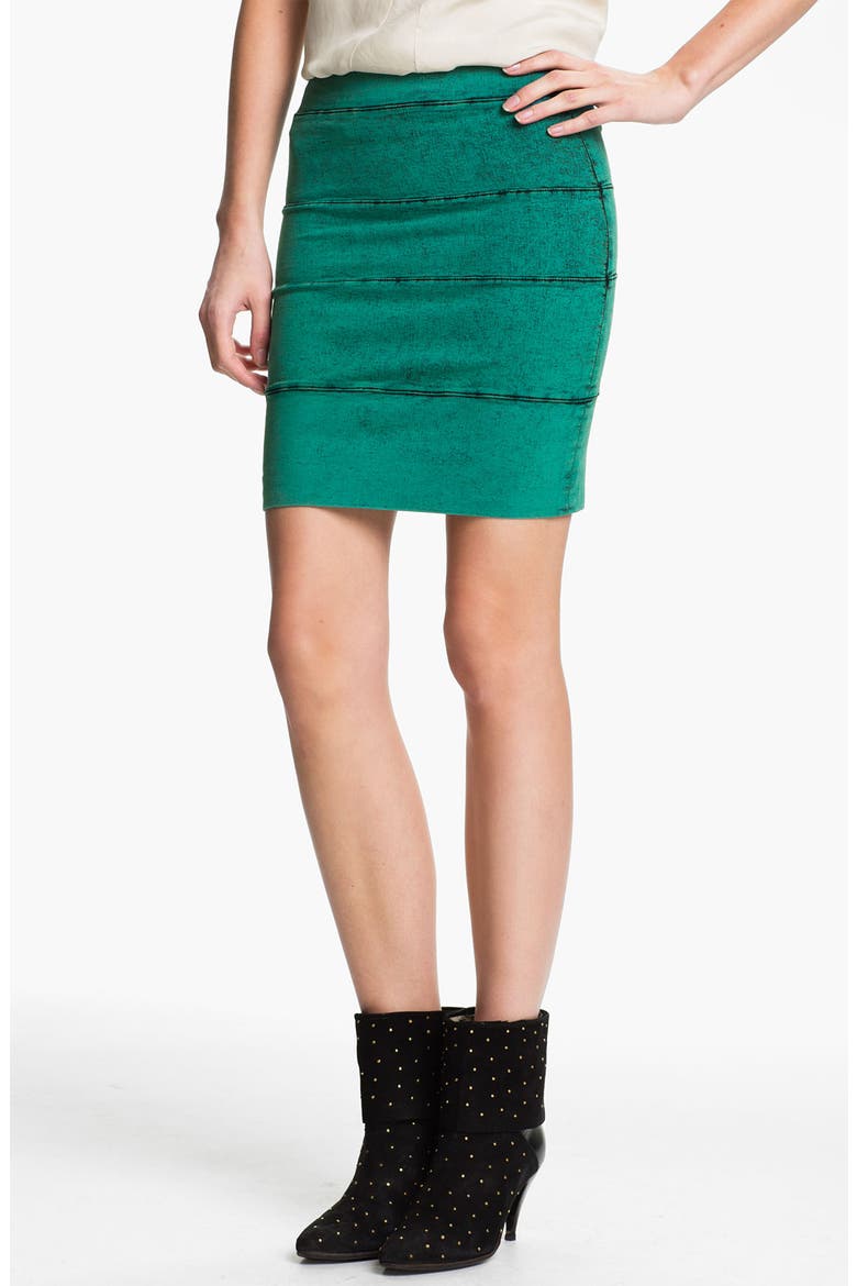 'Mineral Wash' Stretch Twill Skirt, Main, color, AQUAMARINE