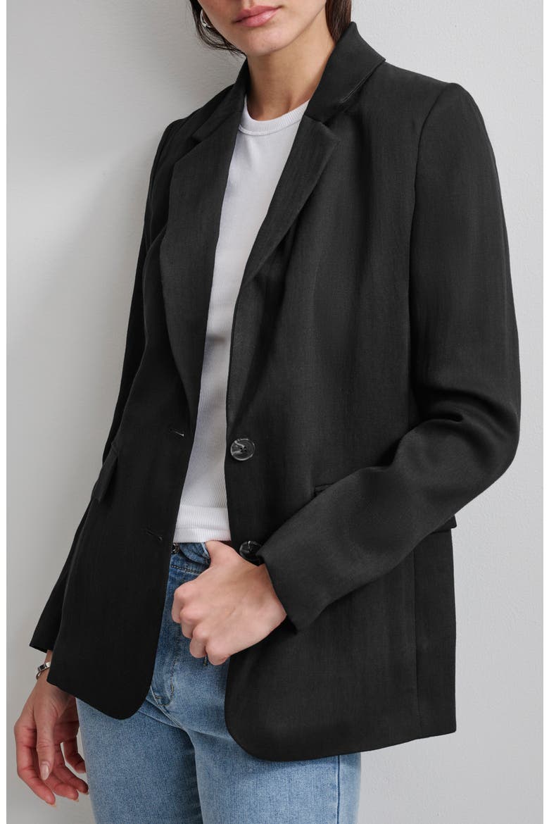 Organza Blazer, Alternate, color, BLACK
