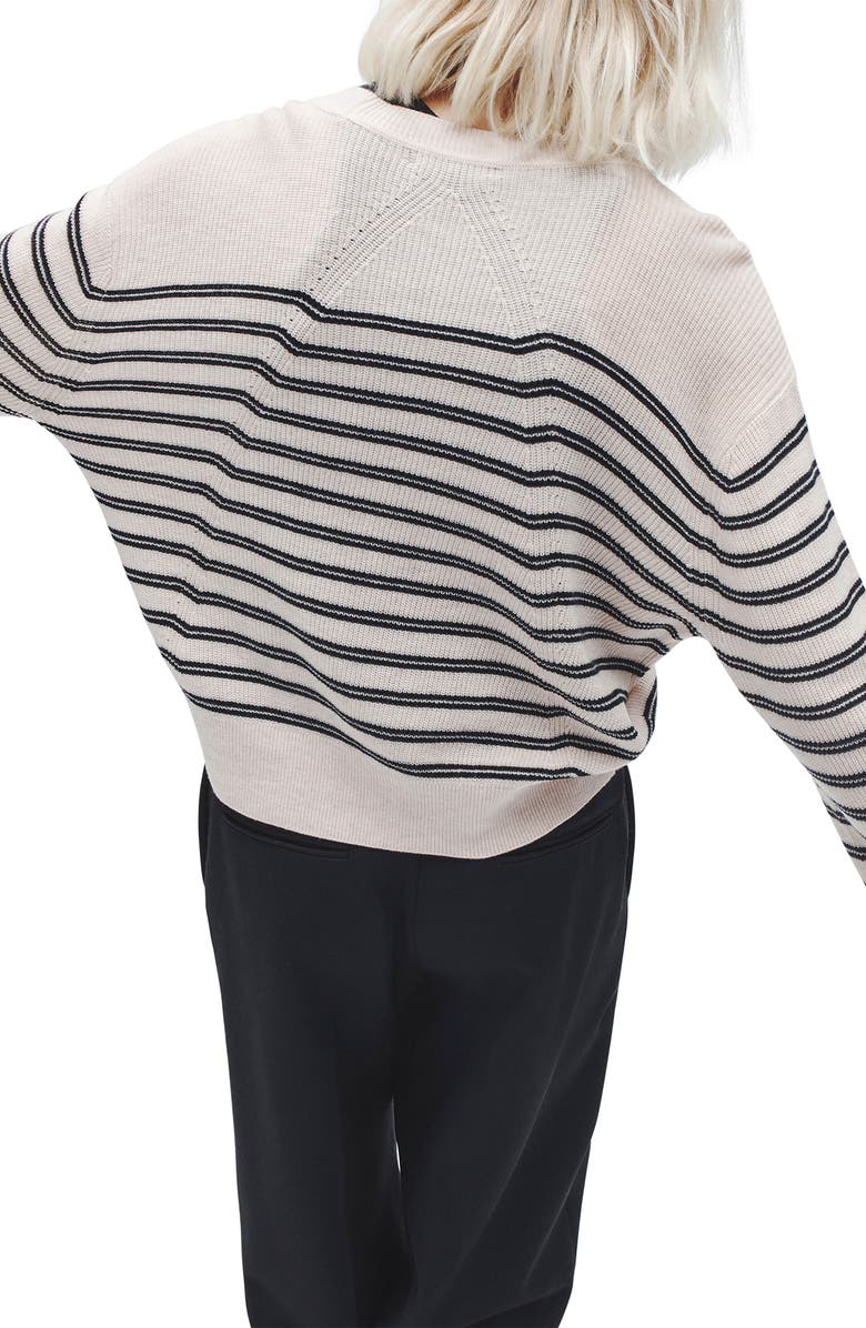 rag & bone Bree Stripe Rib Crewneck Sweater, Alternate, color, 