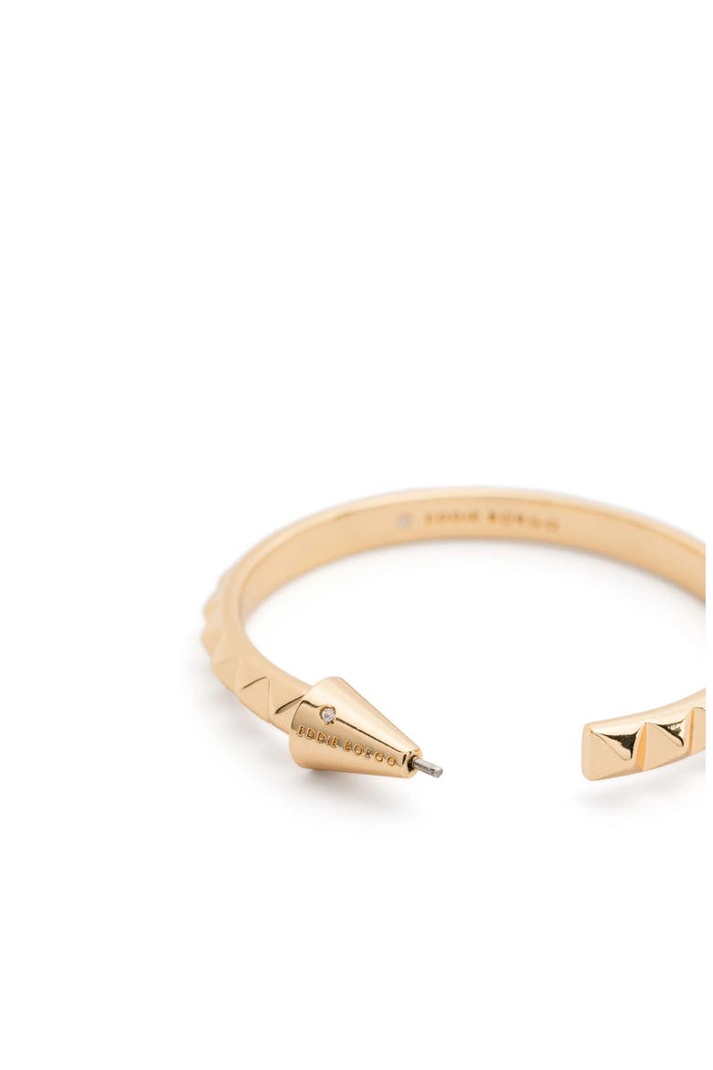 Pyramid Hoop Earrings, Alternate, color, GOLD