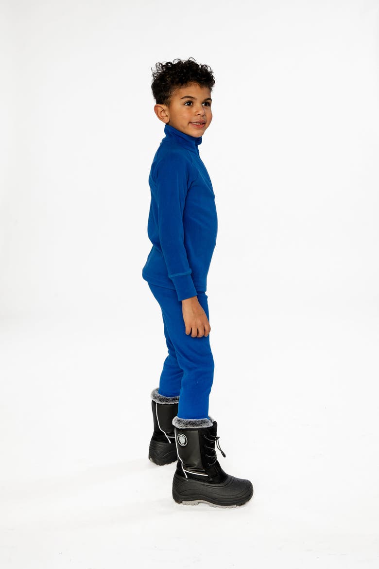 Boy Two Piece Brushed Half-Zip Top & Pants Thermal Underwear, Alternate, color, Royal Blue