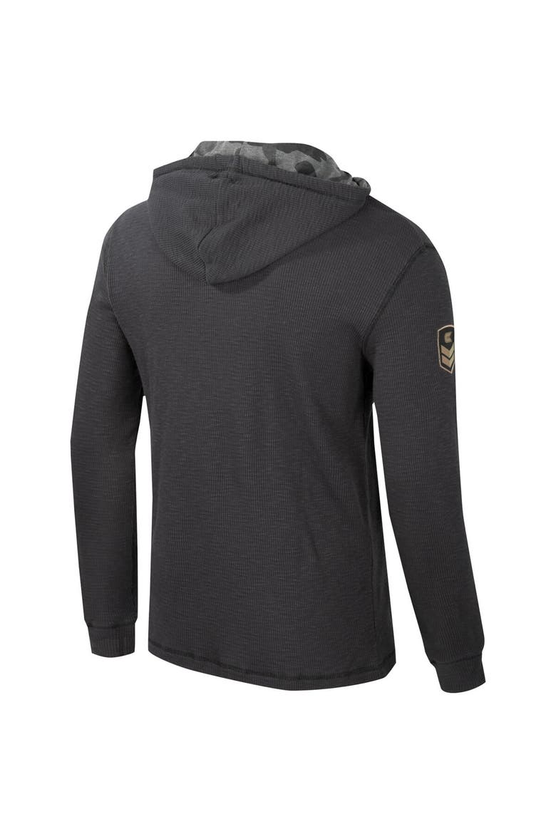 Men's Colosseum Charcoal Iowa Hawkeyes OHT Military Appreciation Henley Pullover Hoodie, Alternate, color, Charcoal