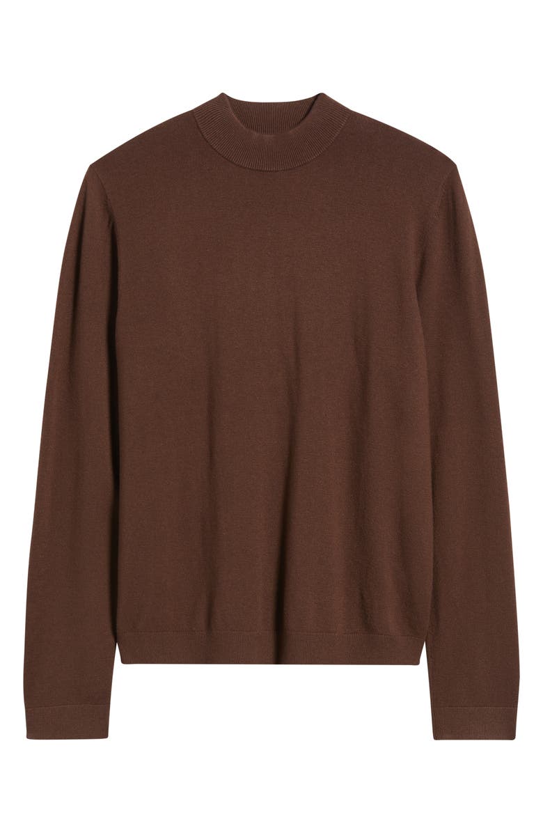 Open Edit Solid Mock Neck Sweater, Alternate, color, Brown Chicory