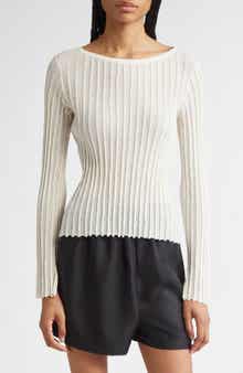 LOULOU DE SAISON Mabille Rib Long Sleeve Top