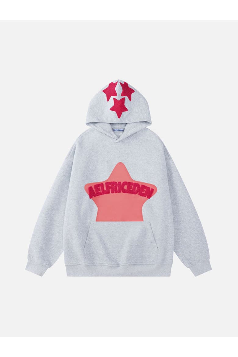 Vintage Embroidery Eden Star Hoodie, Main, color, Light Grey