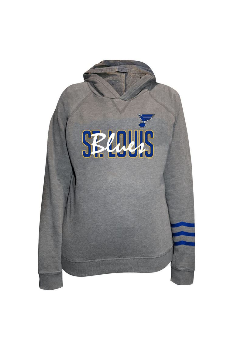 Women's Fanatics Heather Gray St. Louis Blues Plus Size Lightweight Fleece Raglan Pullover Hoodie, Alternate, color, Heather Gray