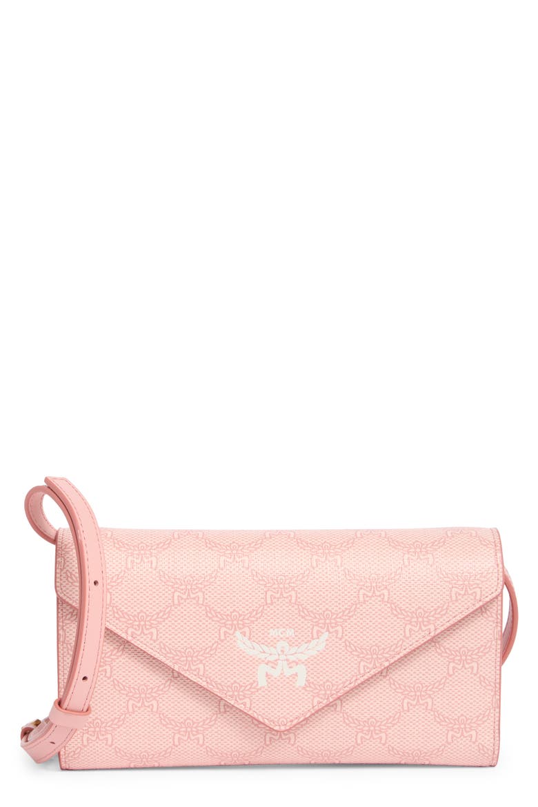 Himmel Lauretos Wallet On a Strap, Main, color, SILVER PINK