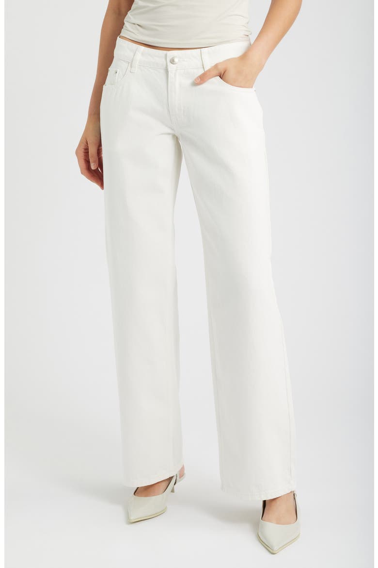 Ellanor Low Rise Slouch Jeans, Main, color, WHITE