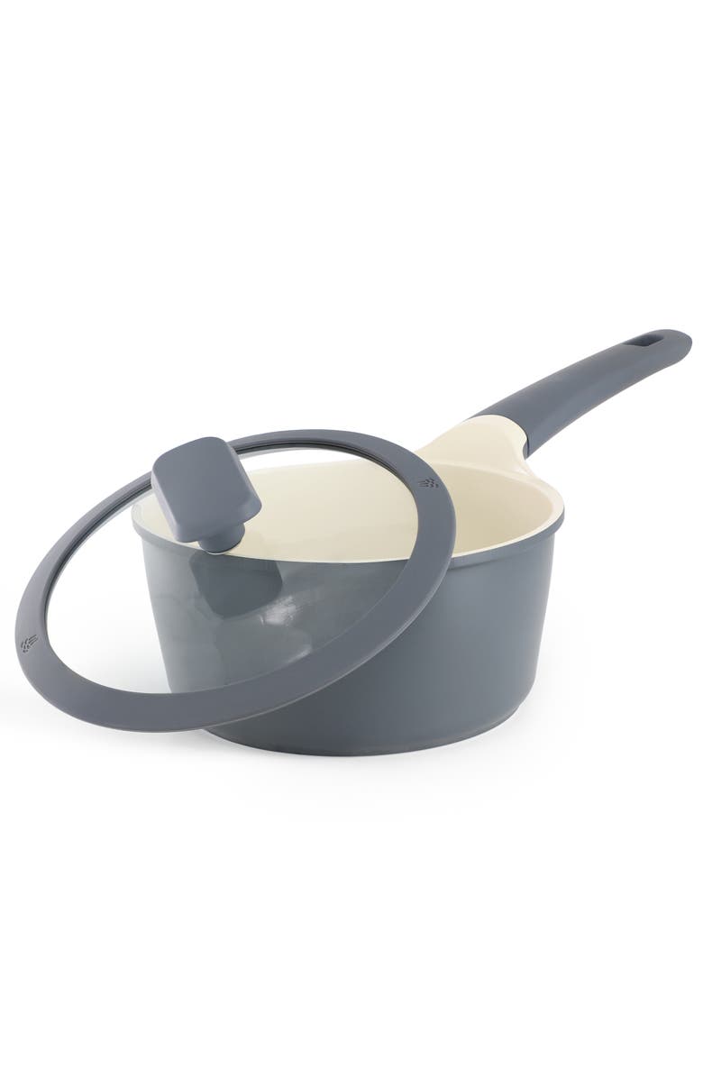 OSTER Rooney 2 Quart Ceramic Nonstick Aluminum Saucepan with Lid, Alternate, color, Grey