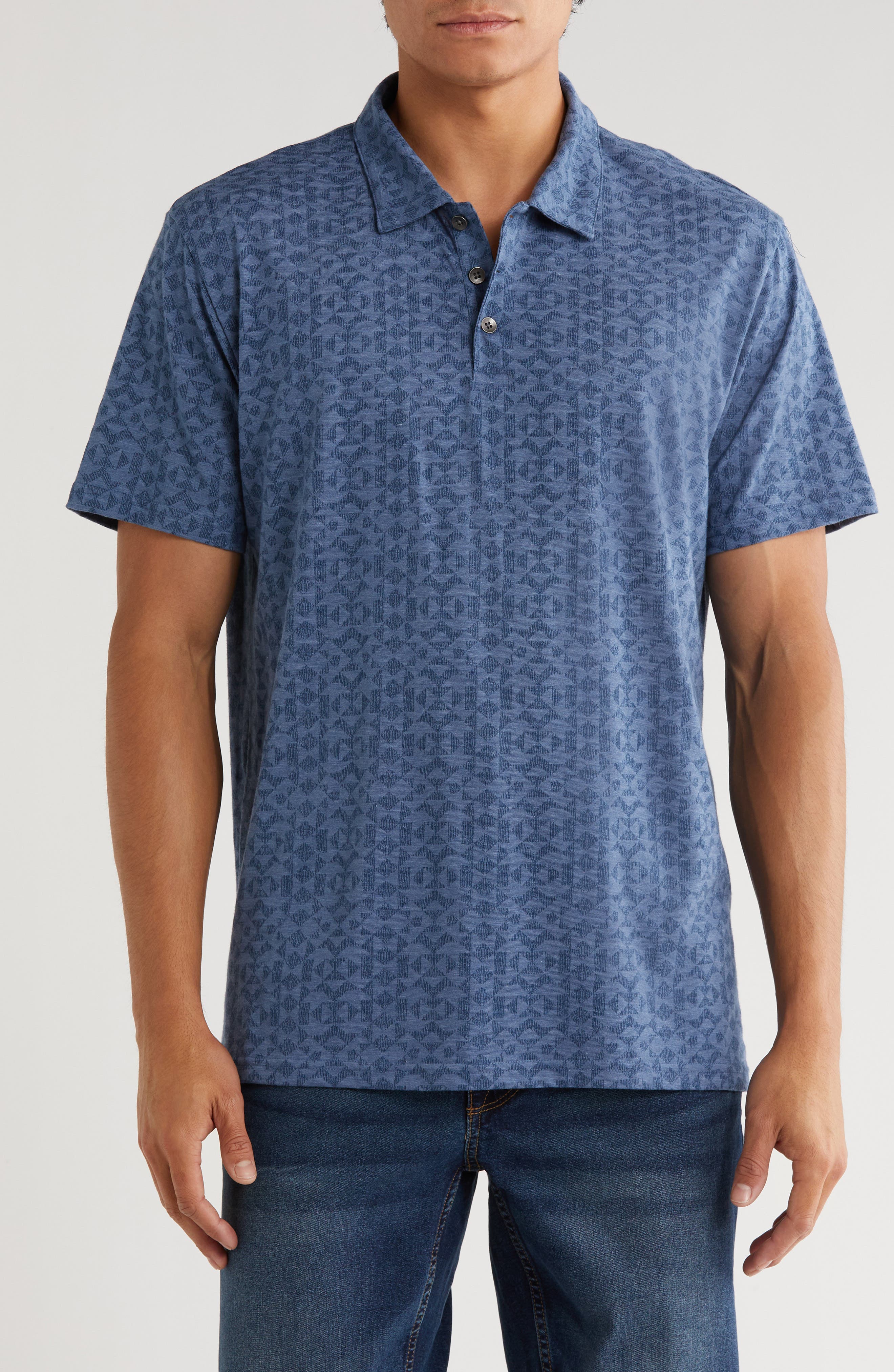 Lucky Brand Geometric Print Jersey Polo | Nordstromrack