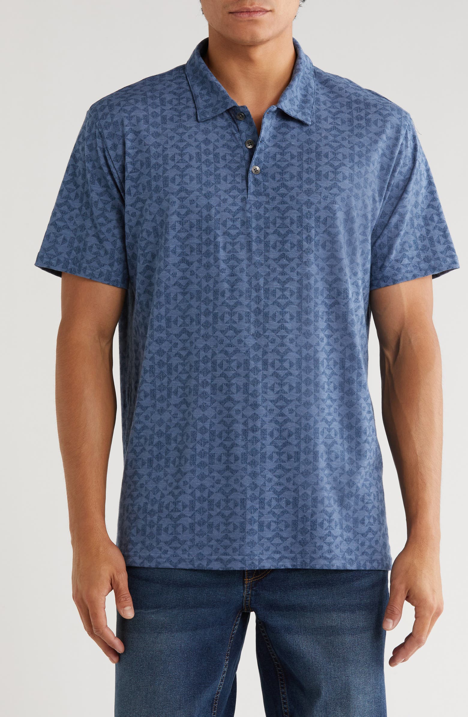 Lucky Brand Geometric Print Jersey Polo | Nordstromrack
