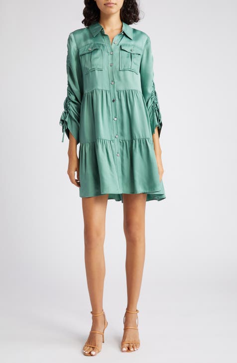 Tillie Tiered Long Sleeve Shirtdress