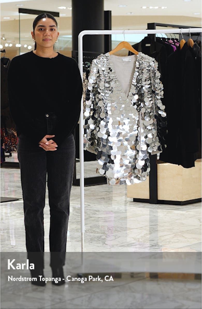 Sequin Disk Long Sleeve Minidress, sales video thumbnail