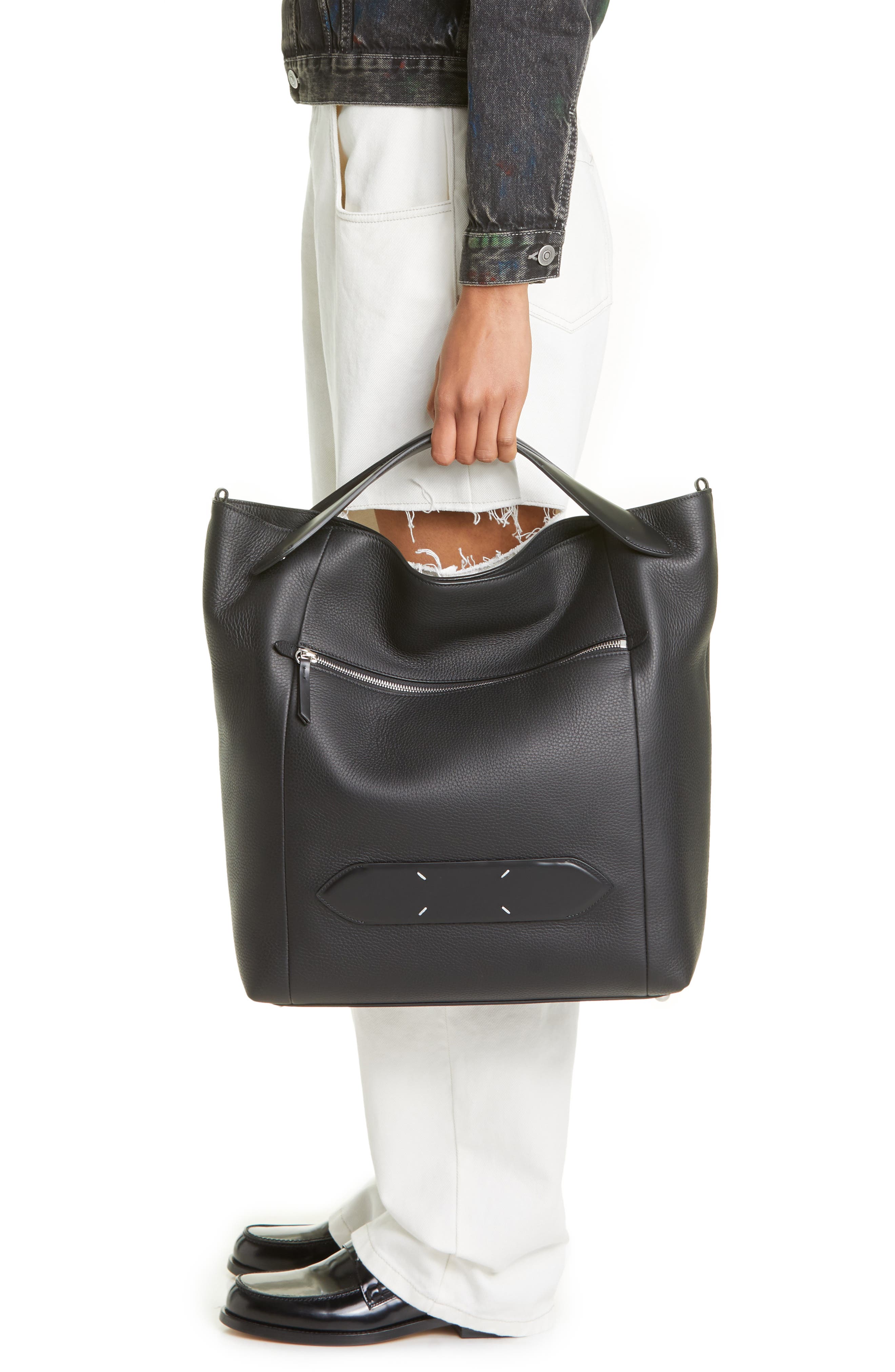 Maison Margiela 5AC Soft Convertible Leather Shoulder Bag, Alternate, color, 