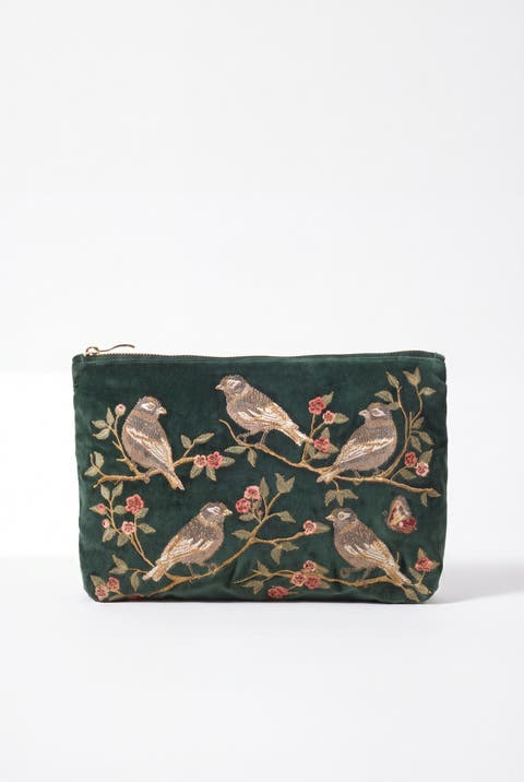 Songbirds Secret Garden Velvet Everyday Pouch