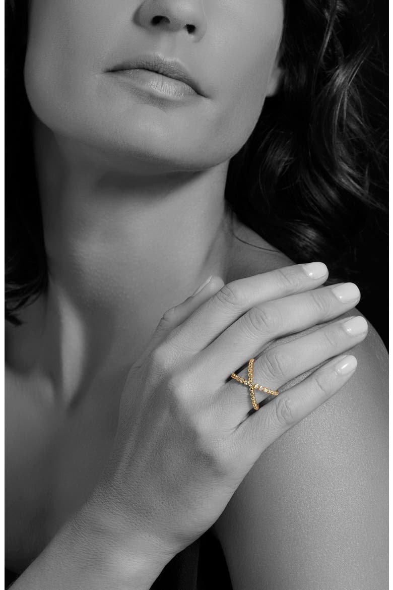 Caviar Crisscross Ring, Alternate, color, Gold