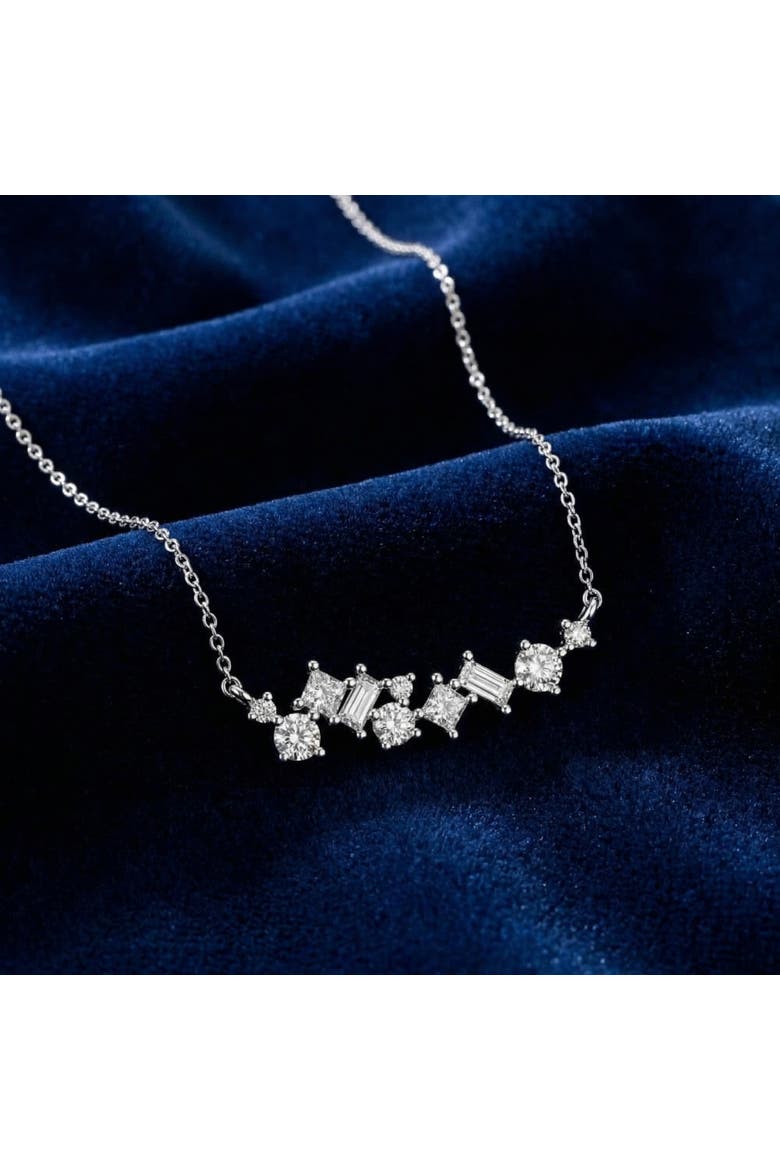1Ct TW Diamond Mixed Fancy Shape Designer Necklace 14k Gold Lab Grown Pendant, Alternate, color, 14k Yellow Gold