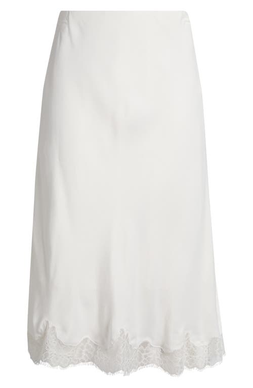Nordstrom Lace Trim Bias Cut Midi Skirt In Ivory Tofu
