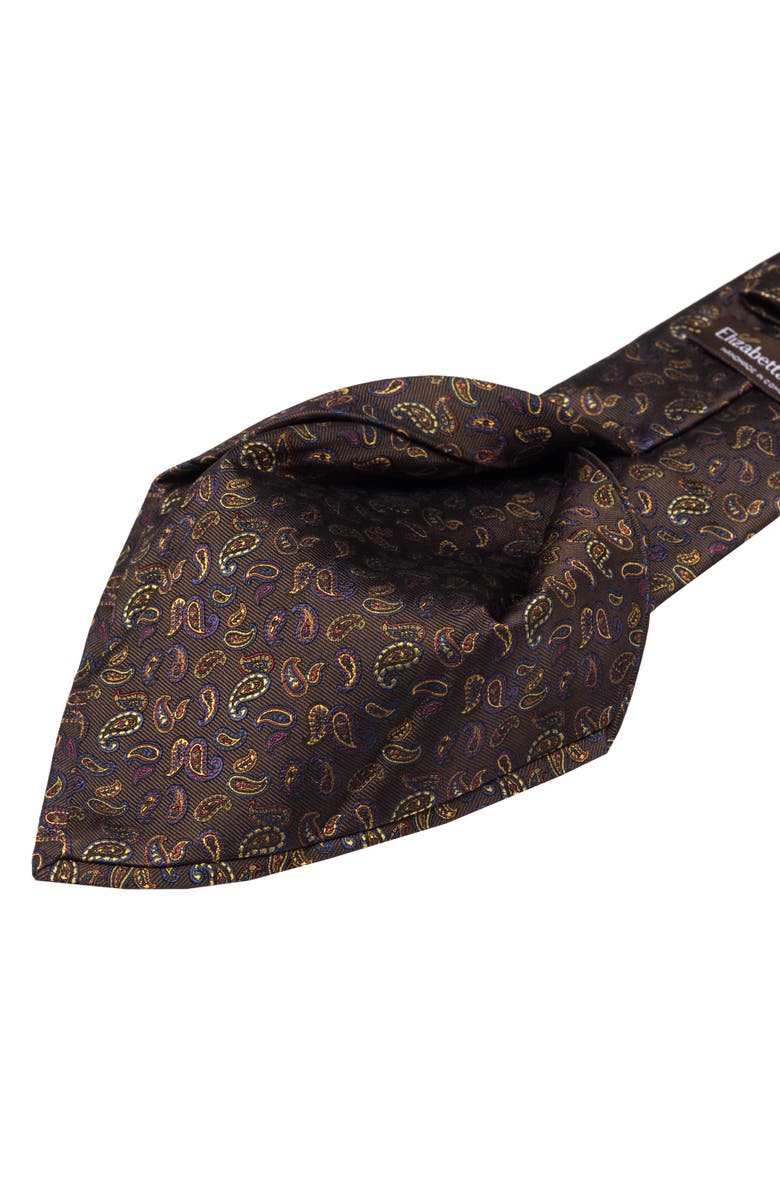 Elizabetta Sambuco - Extra Long Silk Jacquard Tie for Men, Alternate, color, Caffè