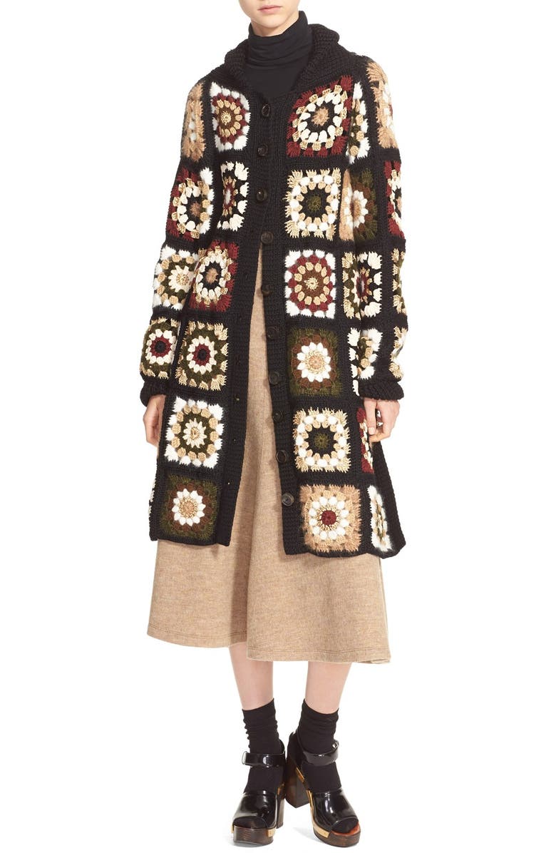 Rosetta Getty 'Granny Square' Mixed Media Cardigan, Alternate, color, 