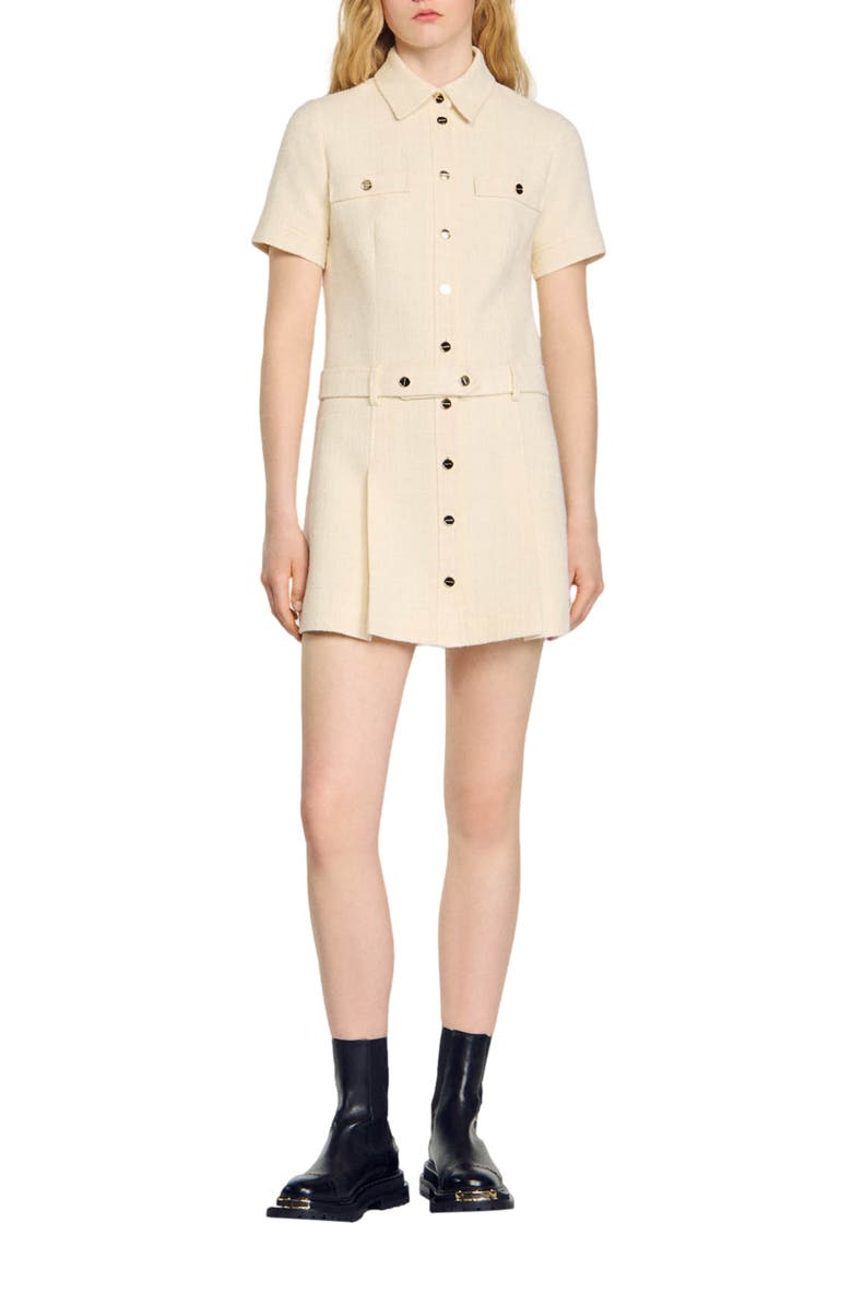 SANDRO Short tweed dress, Main, color,
