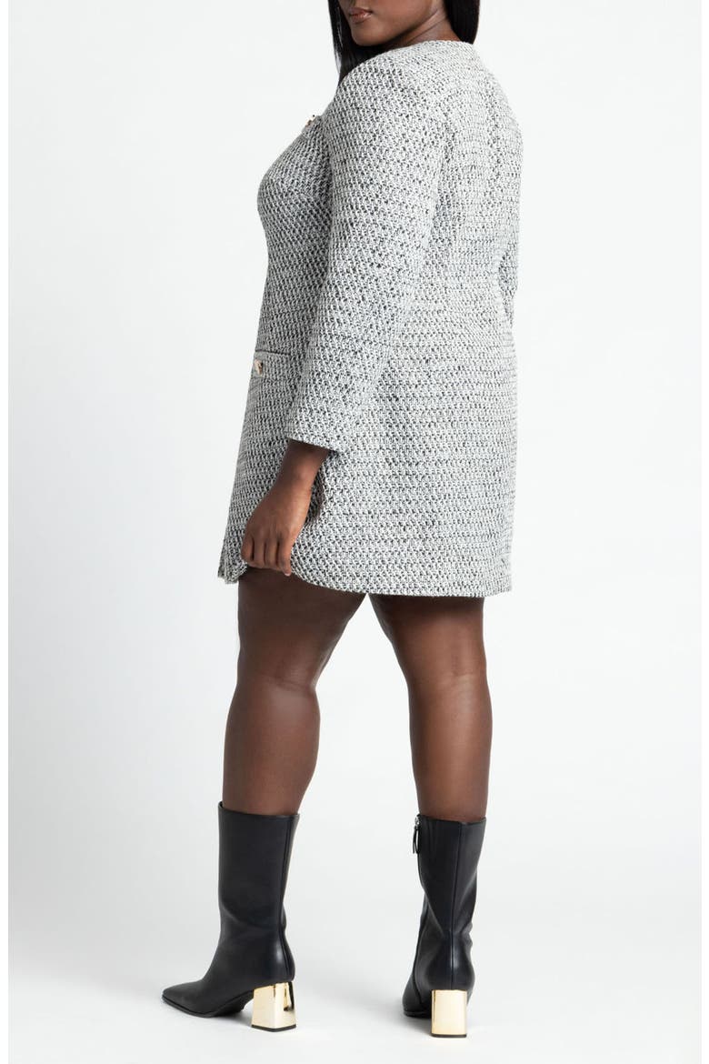 Tweed Long Sleeve Mini Dress, Alternate, color, SUGAR SWIZZLE