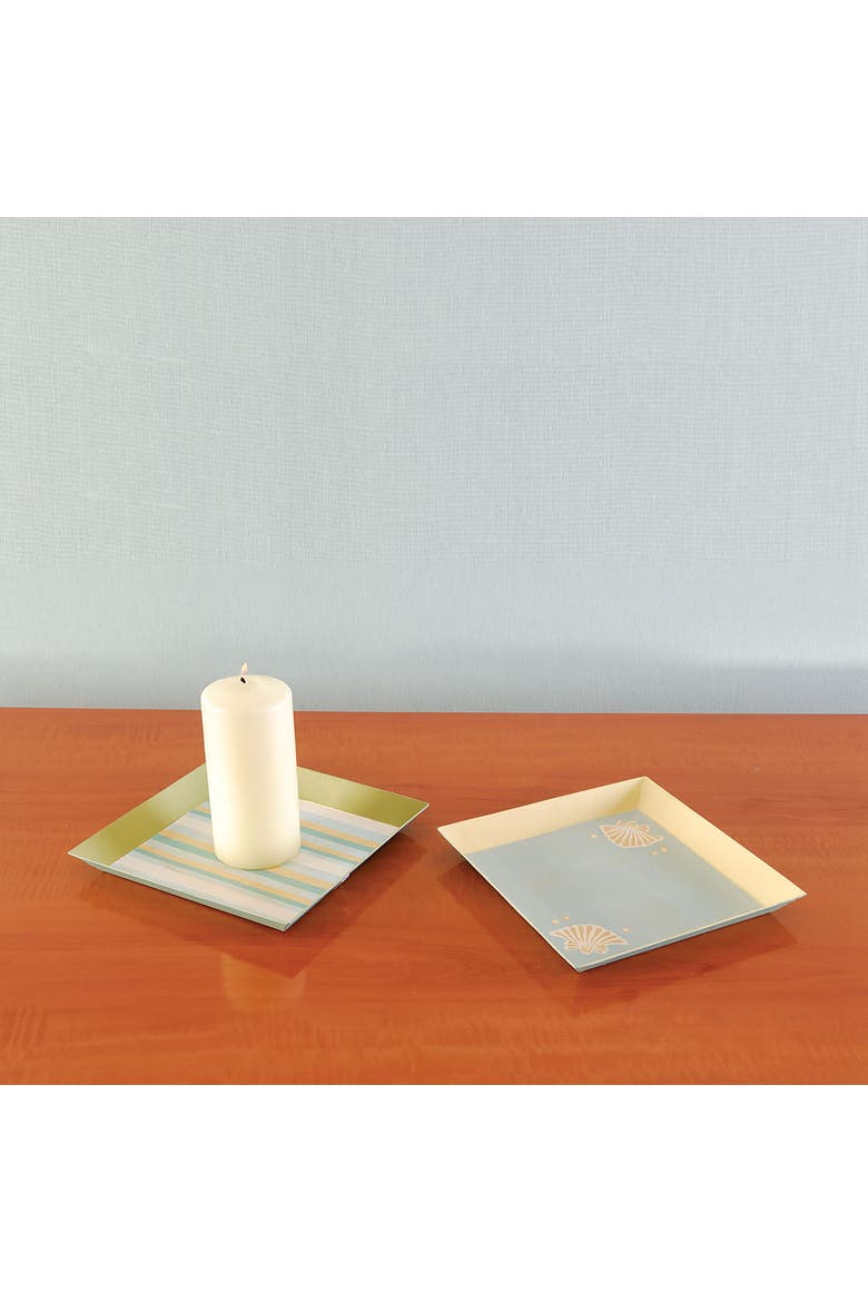 Striped Candle Tray A/2, Main, color, Gold