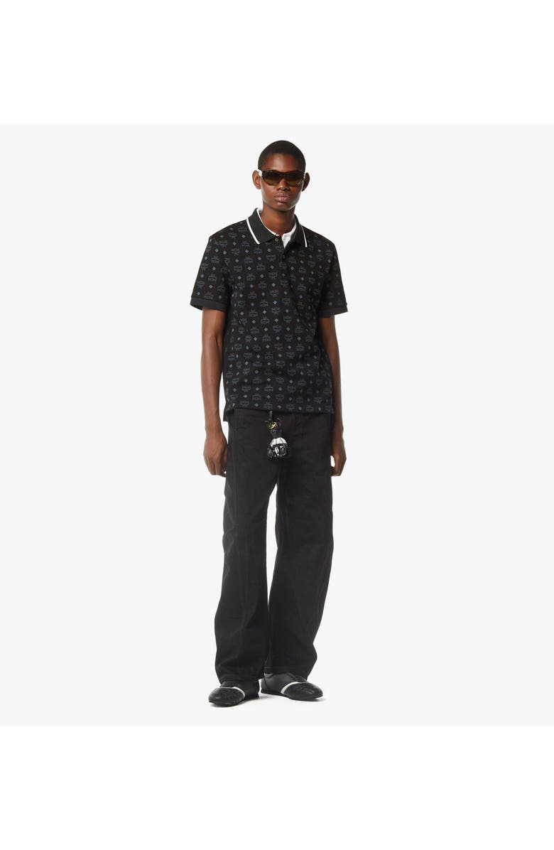 MCM Monogram Jacquard Polo Shirt, Alternate, color, Black