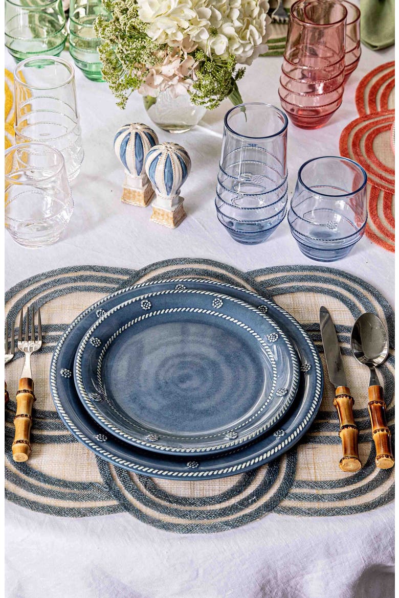 Berry & Thread Set of 4 Melamine Dessert Plates, Alternate, color, OCEAN