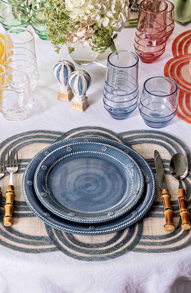 Juliska Berry & Thread Set of 4 Melamine Dessert Plates, Alternate, color, Ocean