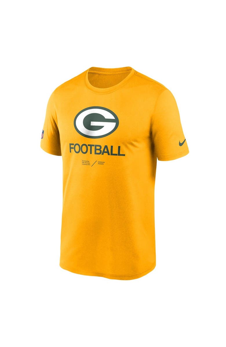 Nike Men's Nike Gold Green Bay Packers Sideline Infograph Performance T-Shirt, Alternate, color, 