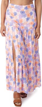 GIBSONLOOK Tiered Slit Maxi Skirt