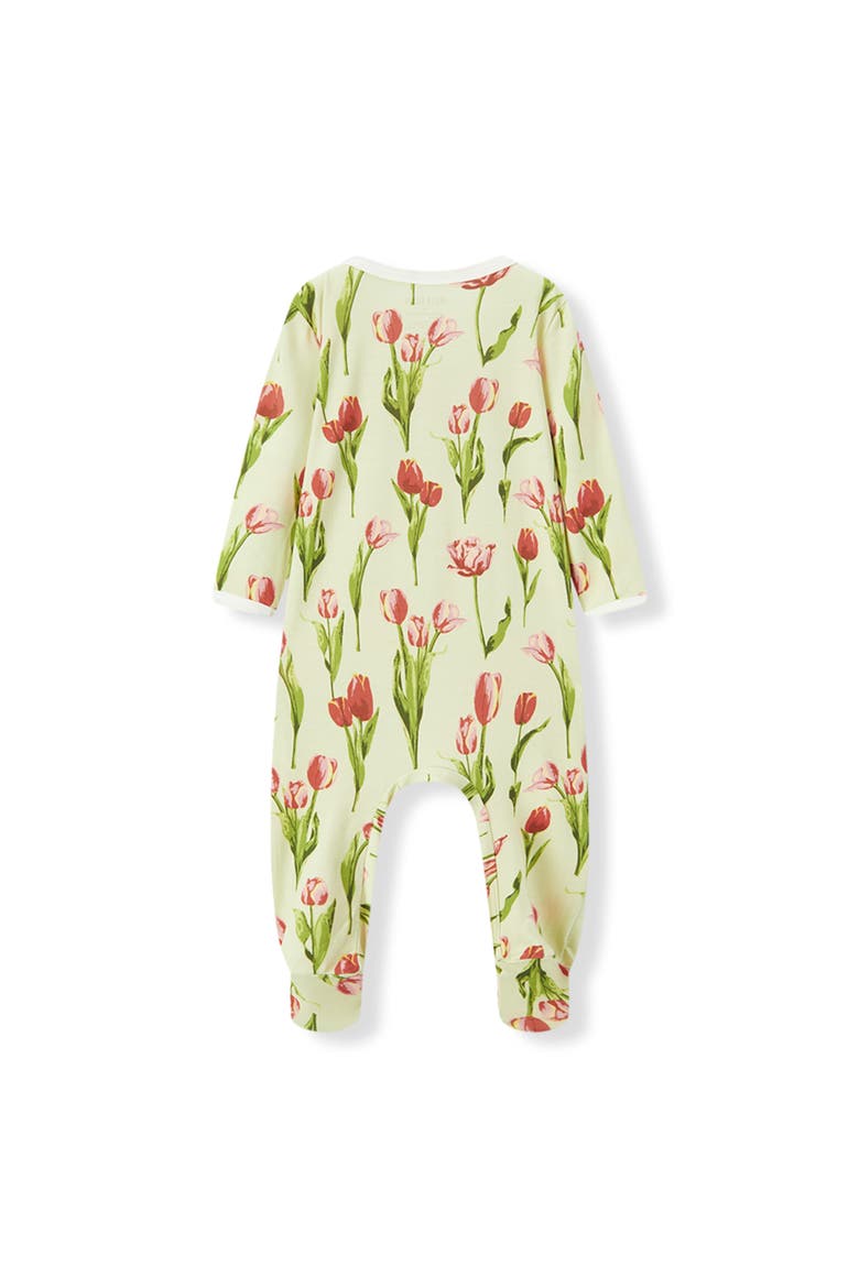 Luxe Stretch Zipper Footed Romper, Alternate, color, Tulip