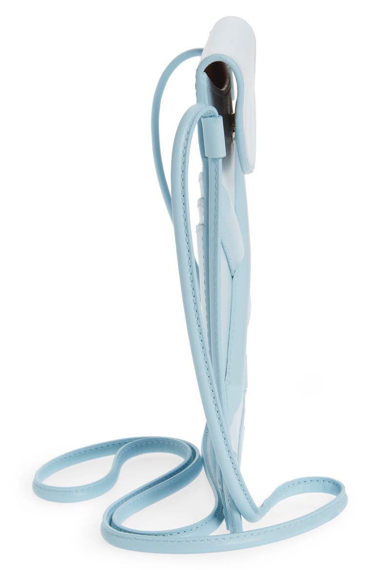 Alexander McQueen The Curve Leather Crossbody Phone Case, Alternate, color, PALE BLUE