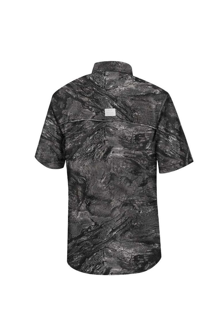 Men's Colosseum  Charcoal ECU Pirates Realtree Aspect Charter Full-Button Fishing Shirt, Alternate, color, Charcoal