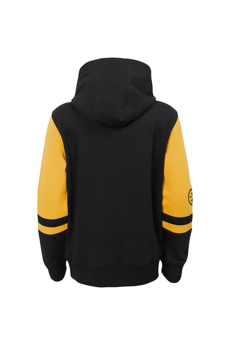 Preschool Black Pittsburgh Steelers Stadium Color Block Full-Zip Hoodie, Alternate, color, Black
