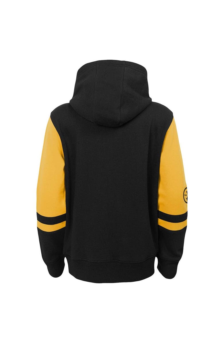 Outerstuff Preschool Black Pittsburgh Steelers Stadium Color Block Full-Zip Hoodie, Alternate, color, Black