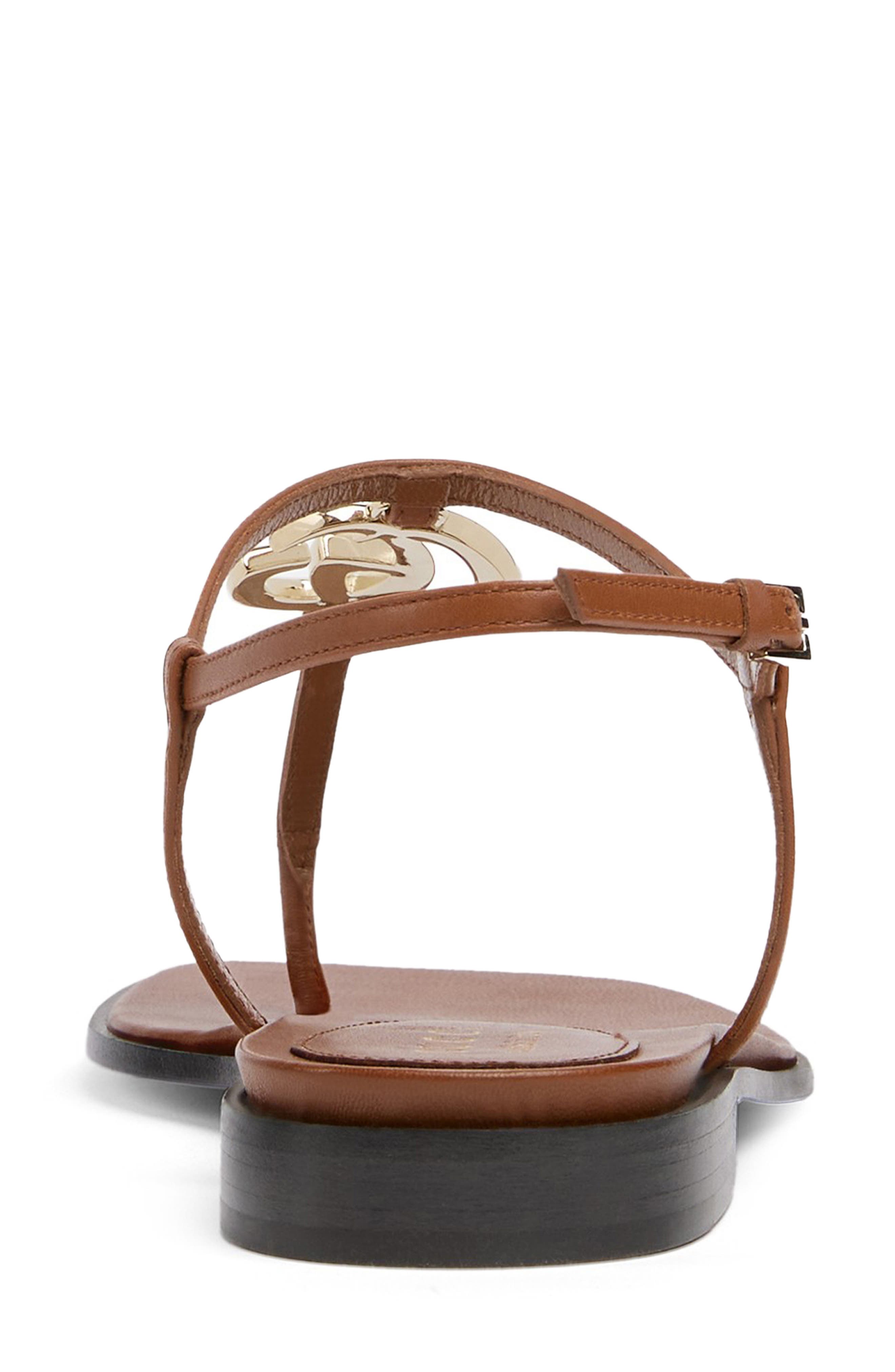 Marmont GG T-Strap Sandal, Alternate, color, BROWN