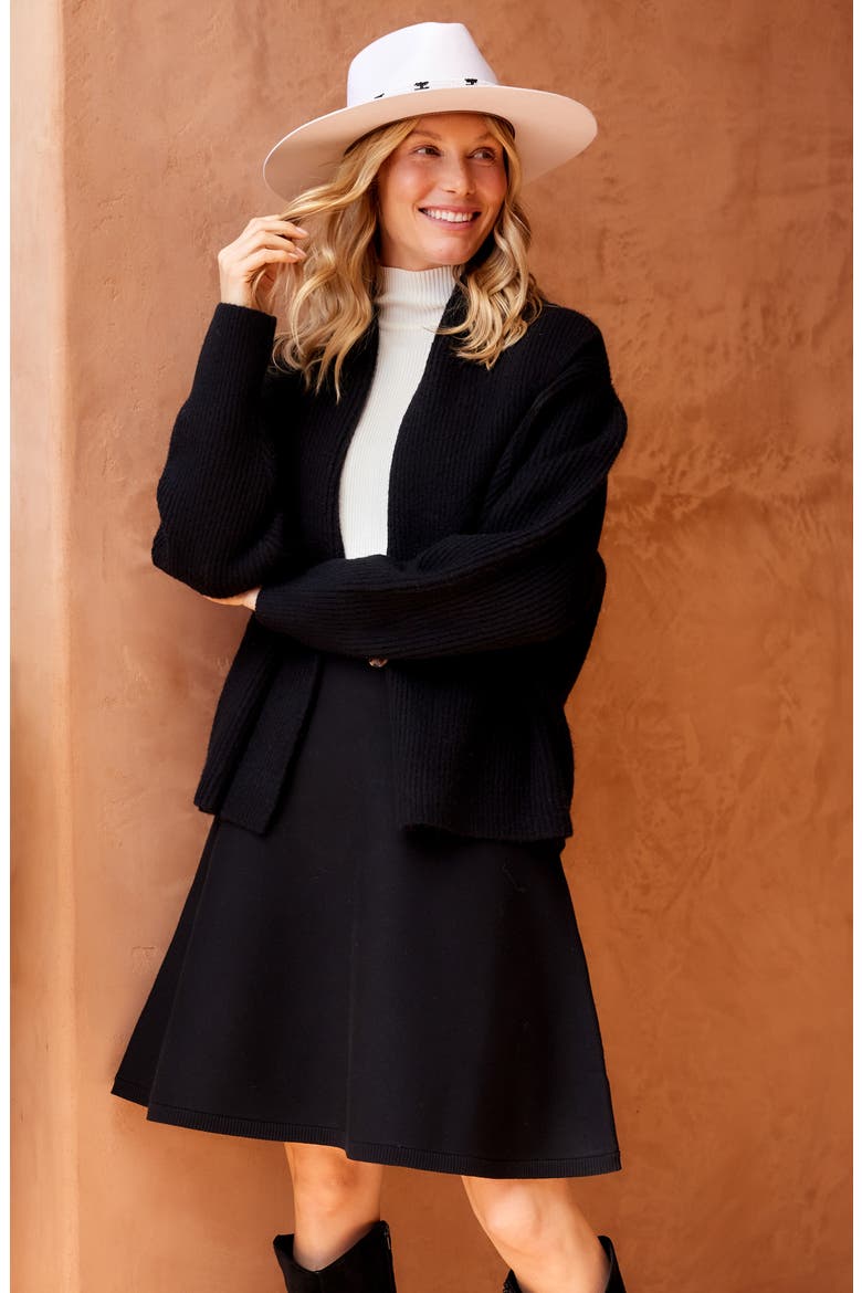 Shawl Collar Cardigan, Alternate, color, BLACK