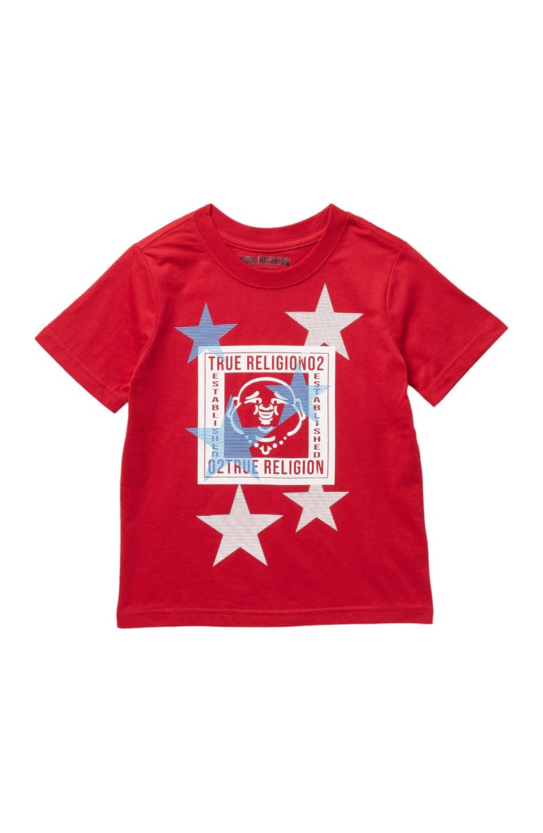 True Religion Brand Jeans Buddha Star Stamp T-Shirt, Main, color, 