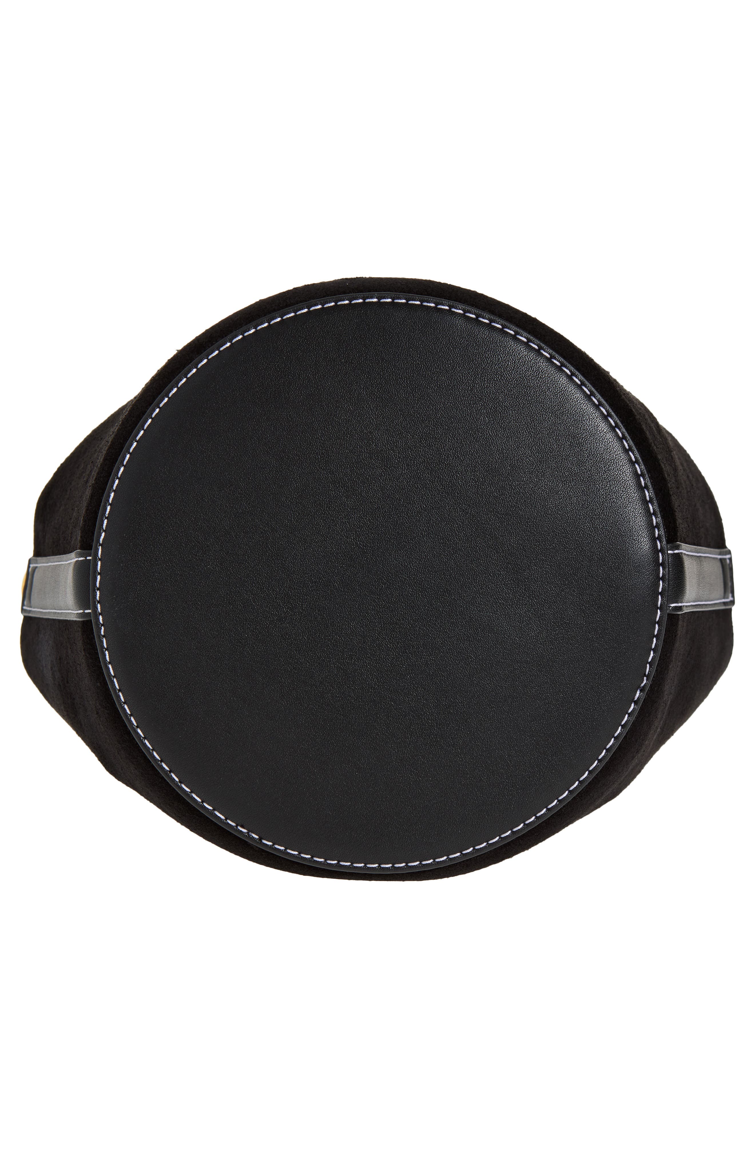 Anchor Leather & Suede Handbag, Alternate, color, BLACK