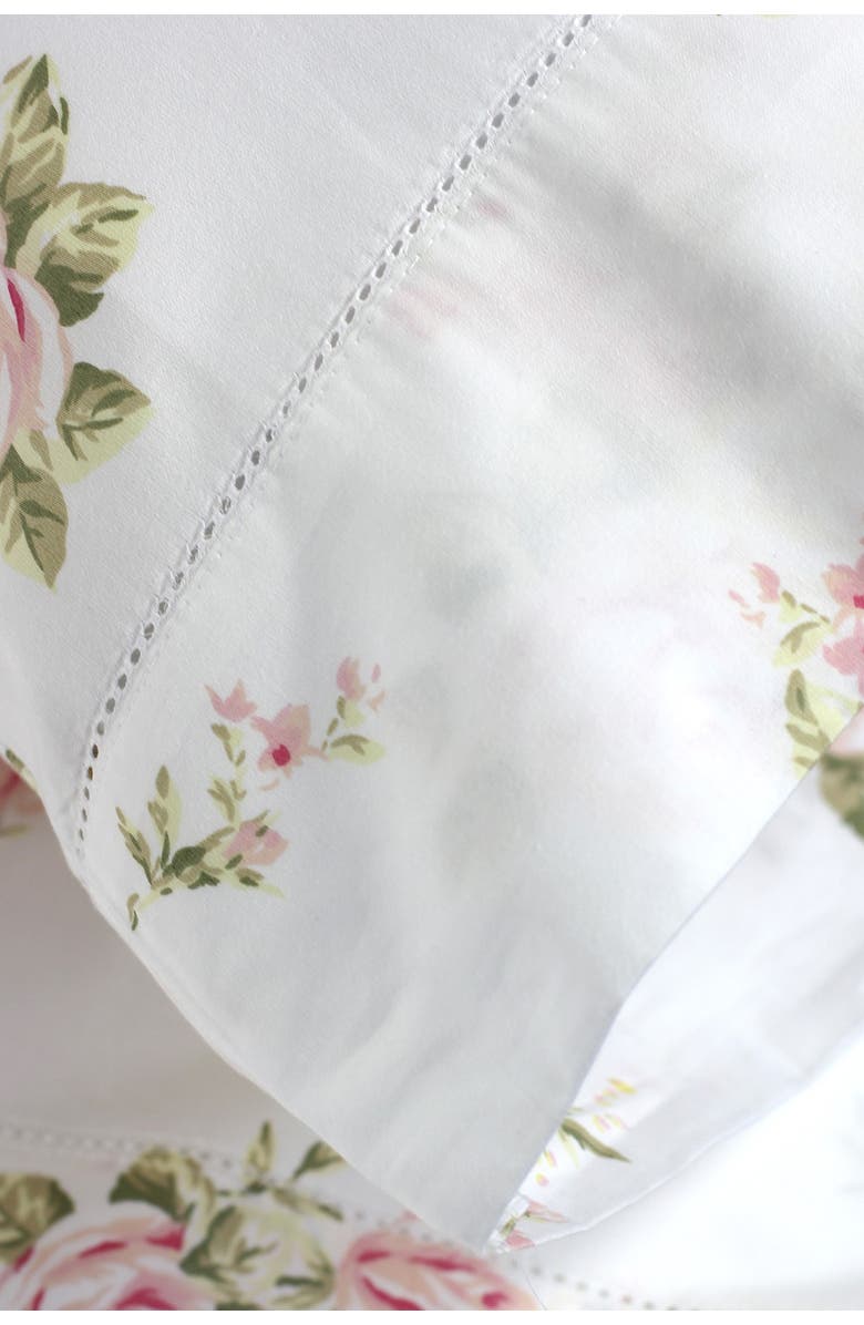 MELANGE HOME Rose Bouquet 400 Thread Count Cotton Sheet Set, Alternate, color, White/ Pink