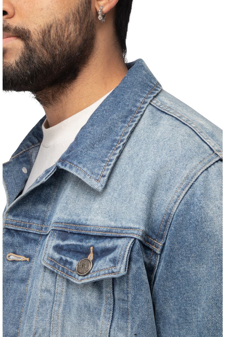 Skull Dollar Sign Patch Denim Jacket, Alternate, color, LIGHT BLUE