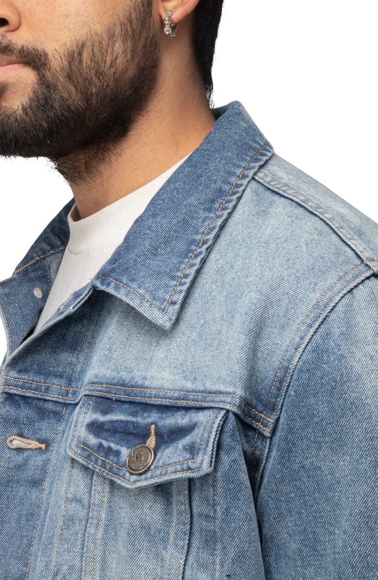 XRAY Skull Dollar Sign Patch Denim Jacket, Alternate, color, 