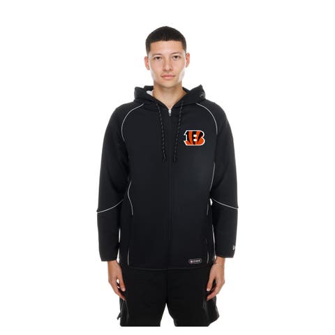 Men's New Era  Black Cincinnati Bengals Combine Authentic Raglan Full-Zip Hoodie