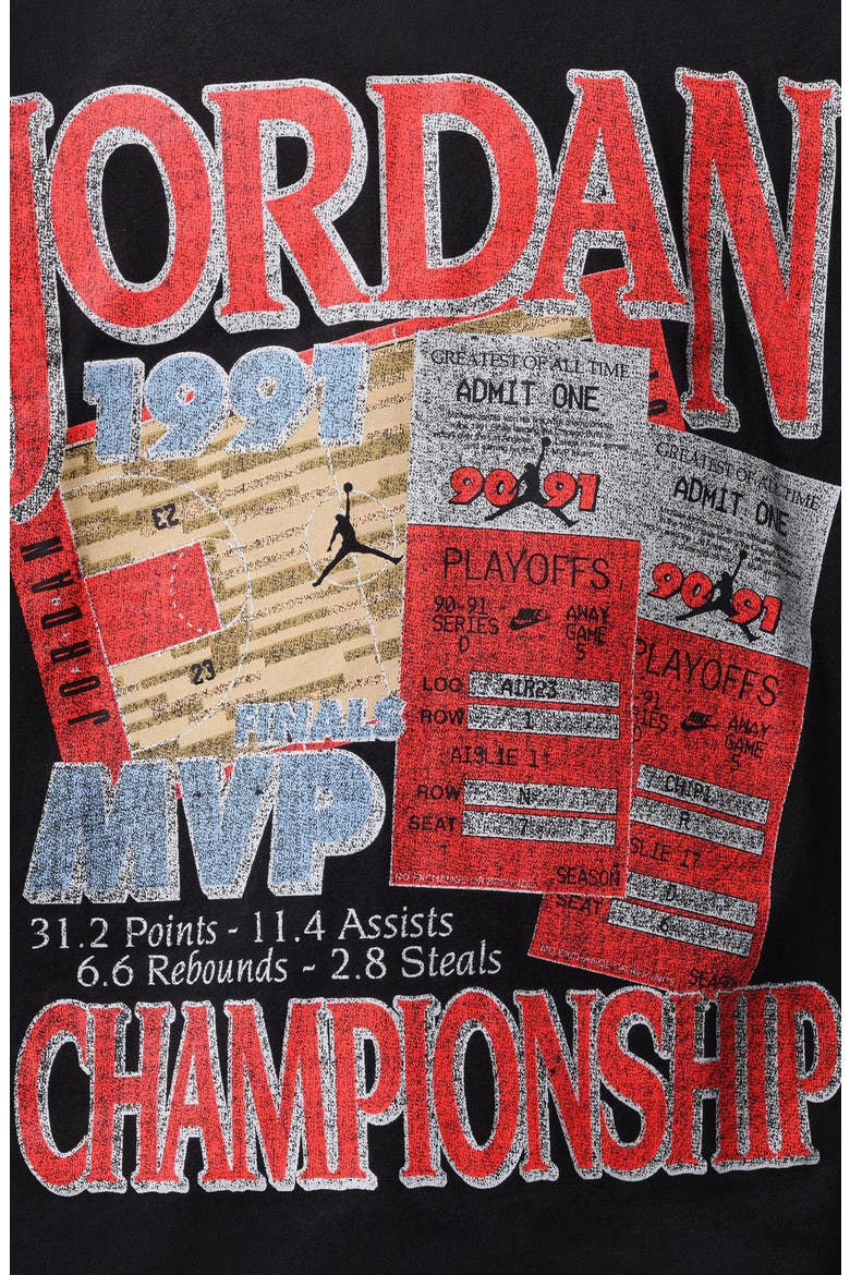 Kids' AJ6 91 Playoff Tix T-Shirt, Alternate, color, BLACK