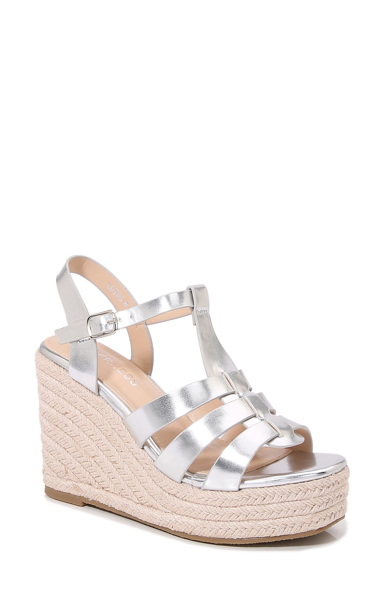 BERNESS Lotus Espadrille Wedge Platform Sandal, Main, color, 