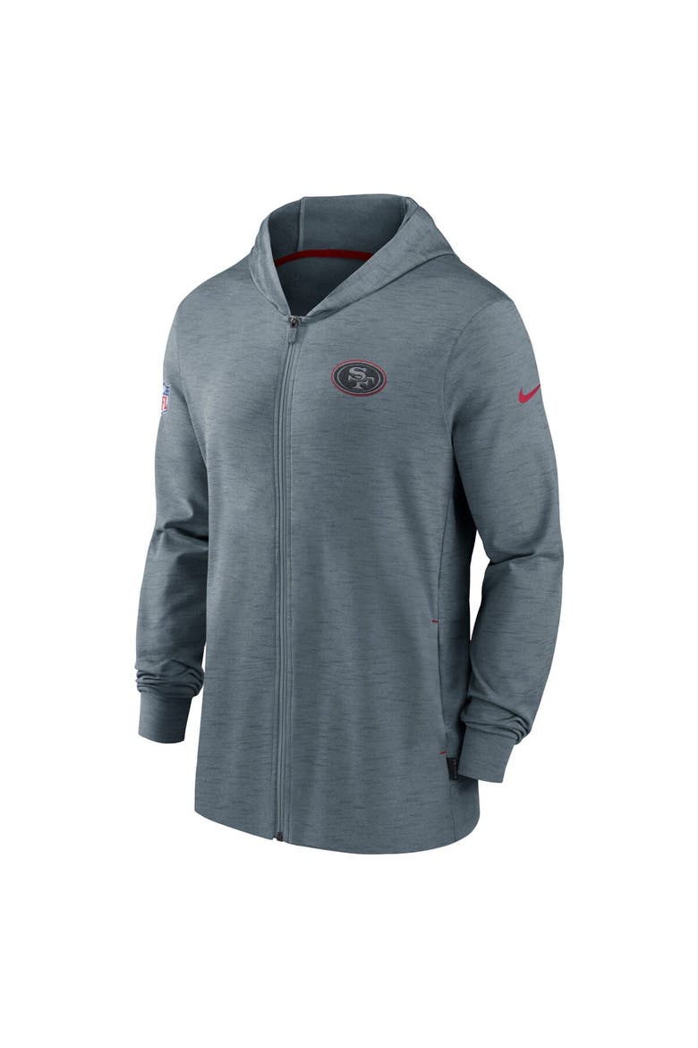 Men's Nike Heather Gray San Francisco 49ers Sideline Team Pop Full-Zip Hoodie Jacket, Alternate, color, Heather Gray