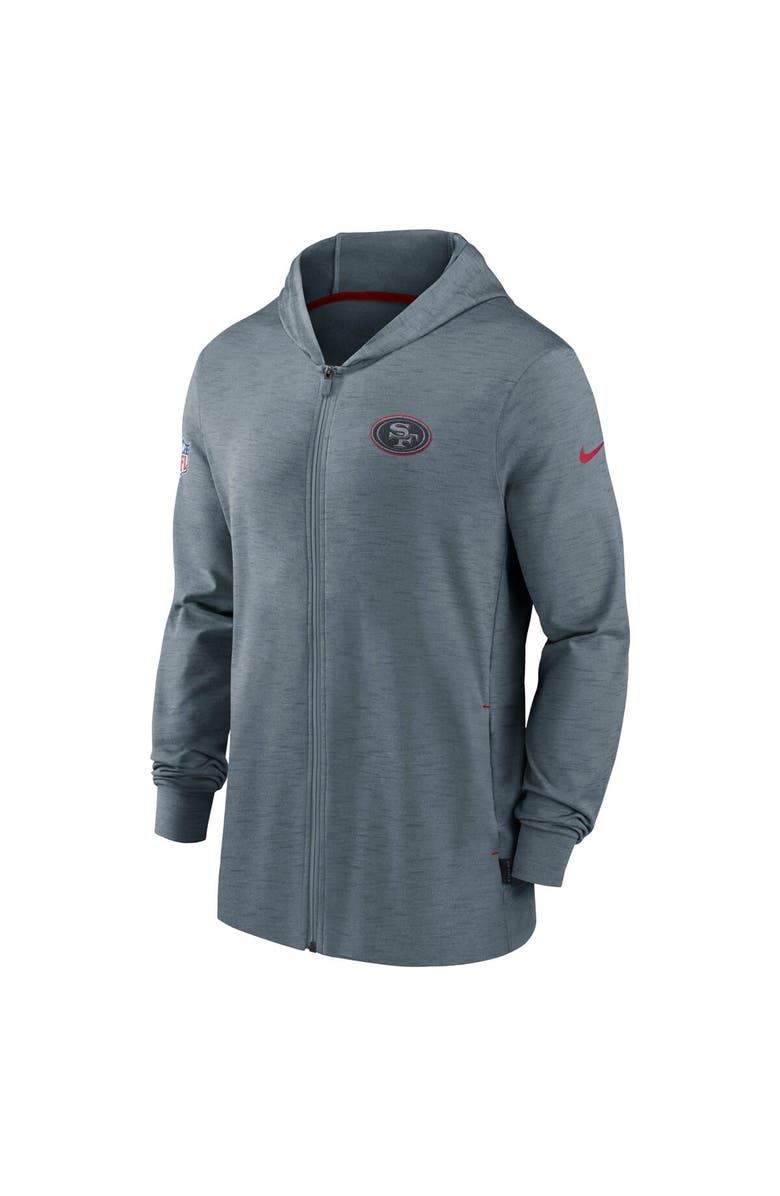 Nike Men's Nike Heather Gray San Francisco 49ers Sideline Team Pop Full-Zip Hoodie Jacket, Alternate, color, Heather Gray