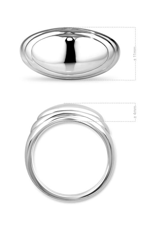 Devata Contour Line Dome Ring In Silver